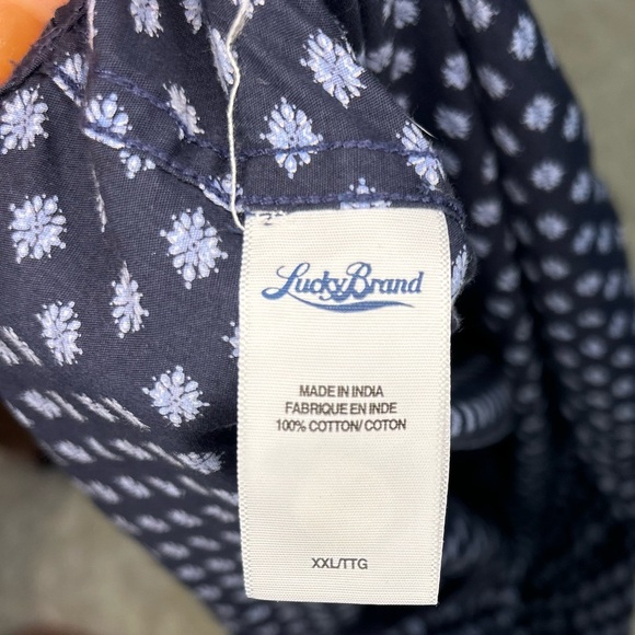 Lucky brand pearl button up long sleeve shirt snowflake pattern navy XXL - Picture 2 of 6
